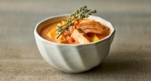zuppa con crema di salmone