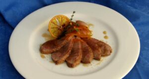 Petto d’anatra (con scalogno di Riolo)glassato agli agrumi